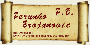 Perunko Brojanović vizit kartica